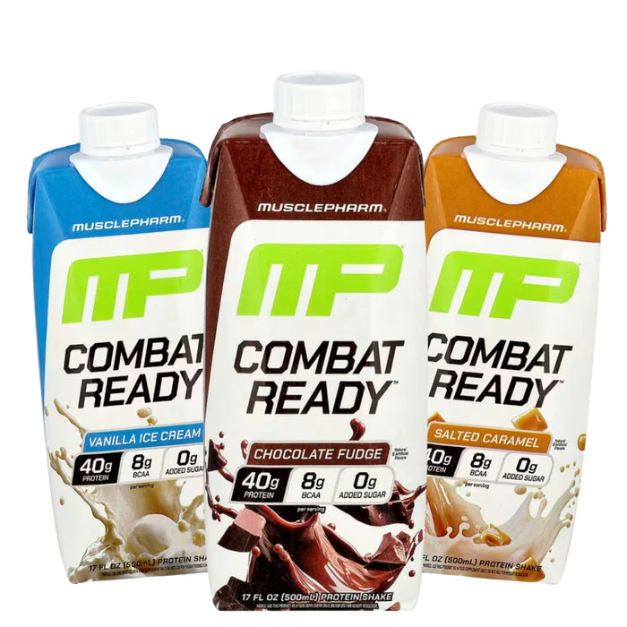 3x MusclePharm Combat Ready Protein Shake RTD 500ml (Random Flavour) *Gift*