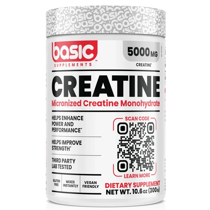 basic supplements creatine monohydrate container