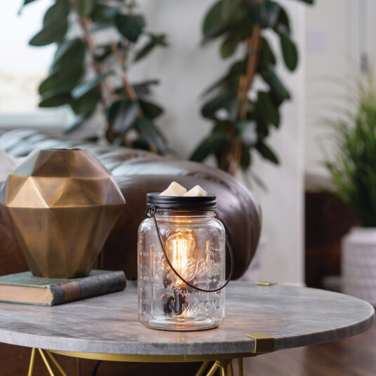 Candle Warmers Glass Mason Jar Vintage Bulb Illumination Fragrance Warmer