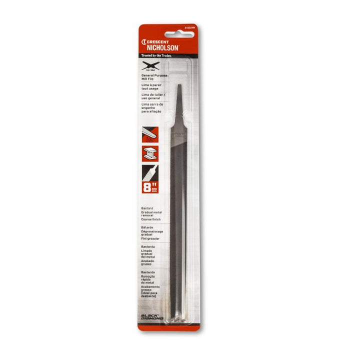 Crescent Nicholson 6" Mill Single Cut Bastard File with Red Handle