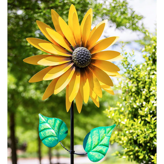 Evergreen 75"H Sunflower Statement Wind Spinner