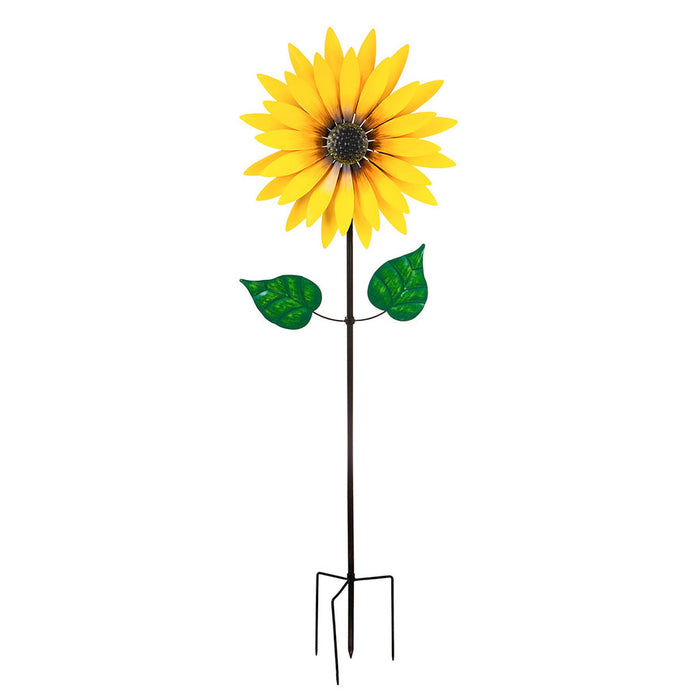 Evergreen 75"H Sunflower Statement Wind Spinner