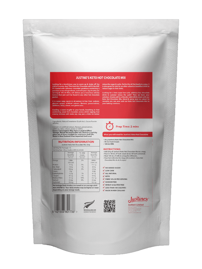 Justine's Keto Hot Chocolate Mix 300g