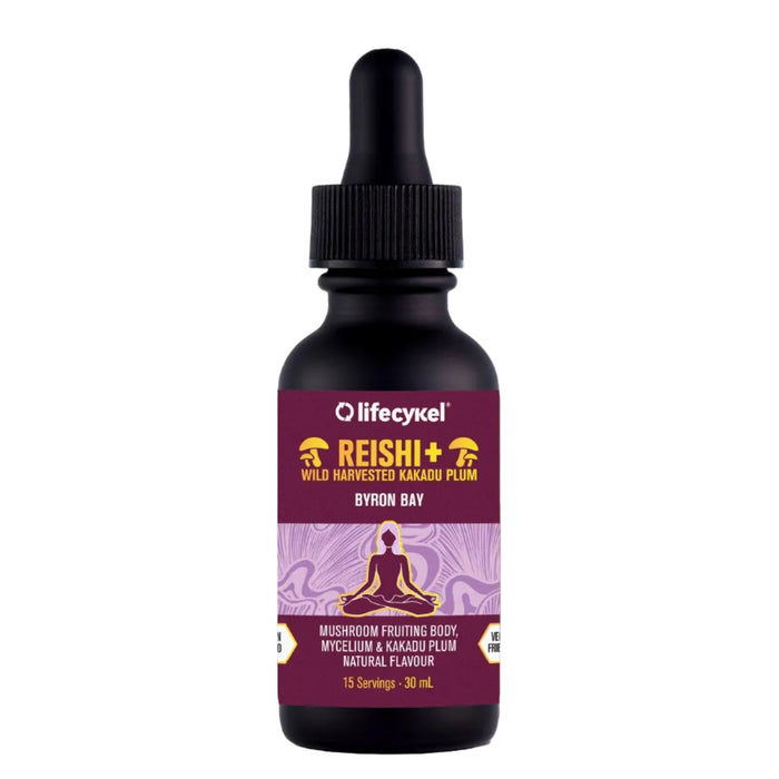 LifeCyle Reishi+ bottle on a white background