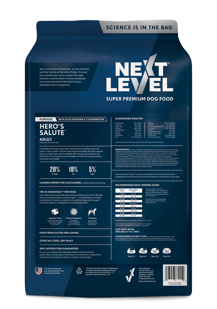 Next Level Hero's Salute Dry Dog Food