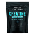 Black packaging of Pack Elementals Creatine Monohydrate on a white background