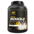 ISOGOLD protein powder container on a white background