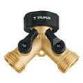 Truper 3/4" Solid Brass "Y" Connector with Movable Nut for Hose
