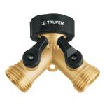 Truper 3/4" Solid Brass "Y" Connector with Movable Nut for Hose