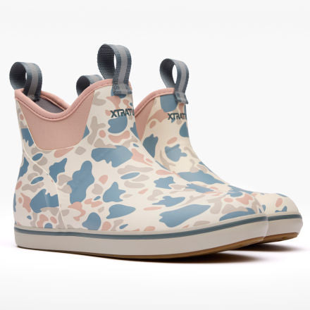 XtraTuf Women's Ankle Deck Boot Ivory Duck Camo